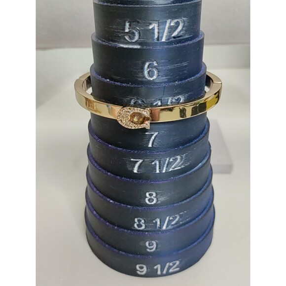 Coach Gold Tone Clamper Bracelet With Pave' Crystal C Size 6.5 - Picture 5 of 5